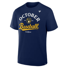 Milwaukee Brewers 2025 MLB Postseason Locker Room T-Shirt Navy