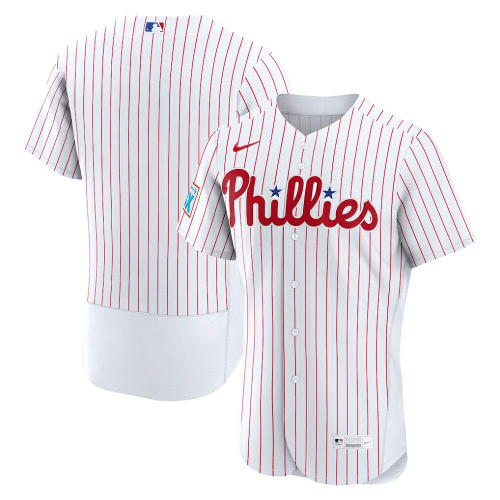Philadelphia Phillies Home Sponsor Patch Authentic Jersey - White