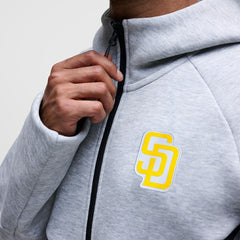 San Diego Padres Tech Fleece Raglan Full-Zip Windrunner Hoodie Heather Gray | Nike