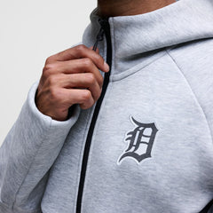 Detroit Tigers Tech Fleece Raglan Full-Zip Windrunner Hoodie Heather Gray | Nike