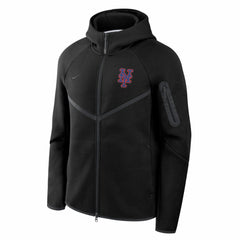 New York Mets Tech Fleece Raglan Full-Zip Windrunner Hoodie Black | Nike