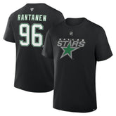 Mikko Rantanen Dallas Stars Fanatics Authentic Stack Name & Number T-Shirt Black