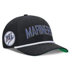 Seattle Mariners Cooperstown Collection Rise Adjustable Hat Black | Nike