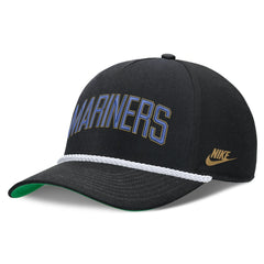Seattle Mariners Cooperstown Collection Rise Adjustable Hat Black | Nike