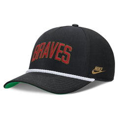 Atlanta Braves Cooperstown Collection Rise Adjustable Hat Black | Nike