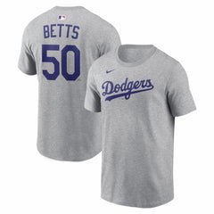Mookie Betts Los Angeles Dodgers Name & Number T-Shirt Heather Gray | Nike