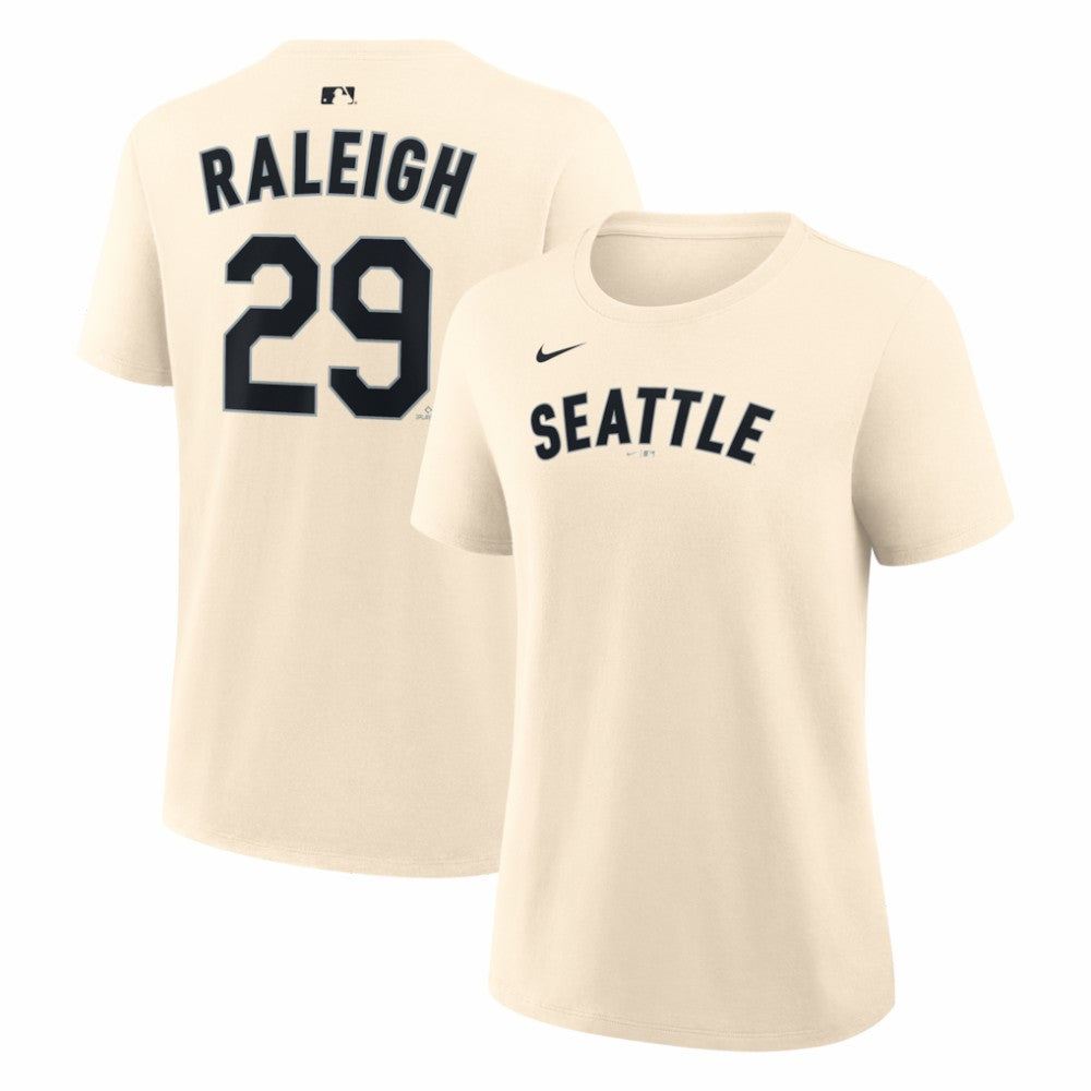 Cal Raleigh Seattle Mariners Women's Name & Number T-Shirt Natural | Nike