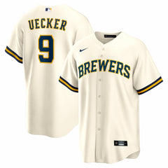Bob Uecker Milwaukee Brewers Home Retired Player Replica Jersey - Cream