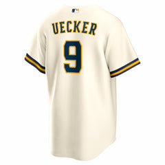 Bob Uecker Milwaukee Brewers Home Retired Player Replica Jersey - Cream