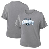 Utah Mammoth Fanatics Women's Tribute Tri-Blend Boxy T-Shirt Heather Gray