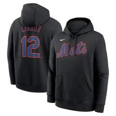 Francisco Lindor New York Mets Player Name & Number Club Pullover Hoodie Black | Nike