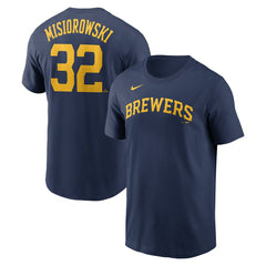Jacob Misiorowski Milwaukee Brewers Fuse Name & Number T-Shirt Navy | Nike
