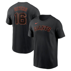 Rafael Devers San Francisco Giants Home Name & Number T-Shirt Black | Nike