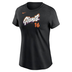 Rafael Devers San Francisco Giants Women's 2025 City Connect Fuse Name & Number T-Shirt Black | Nike