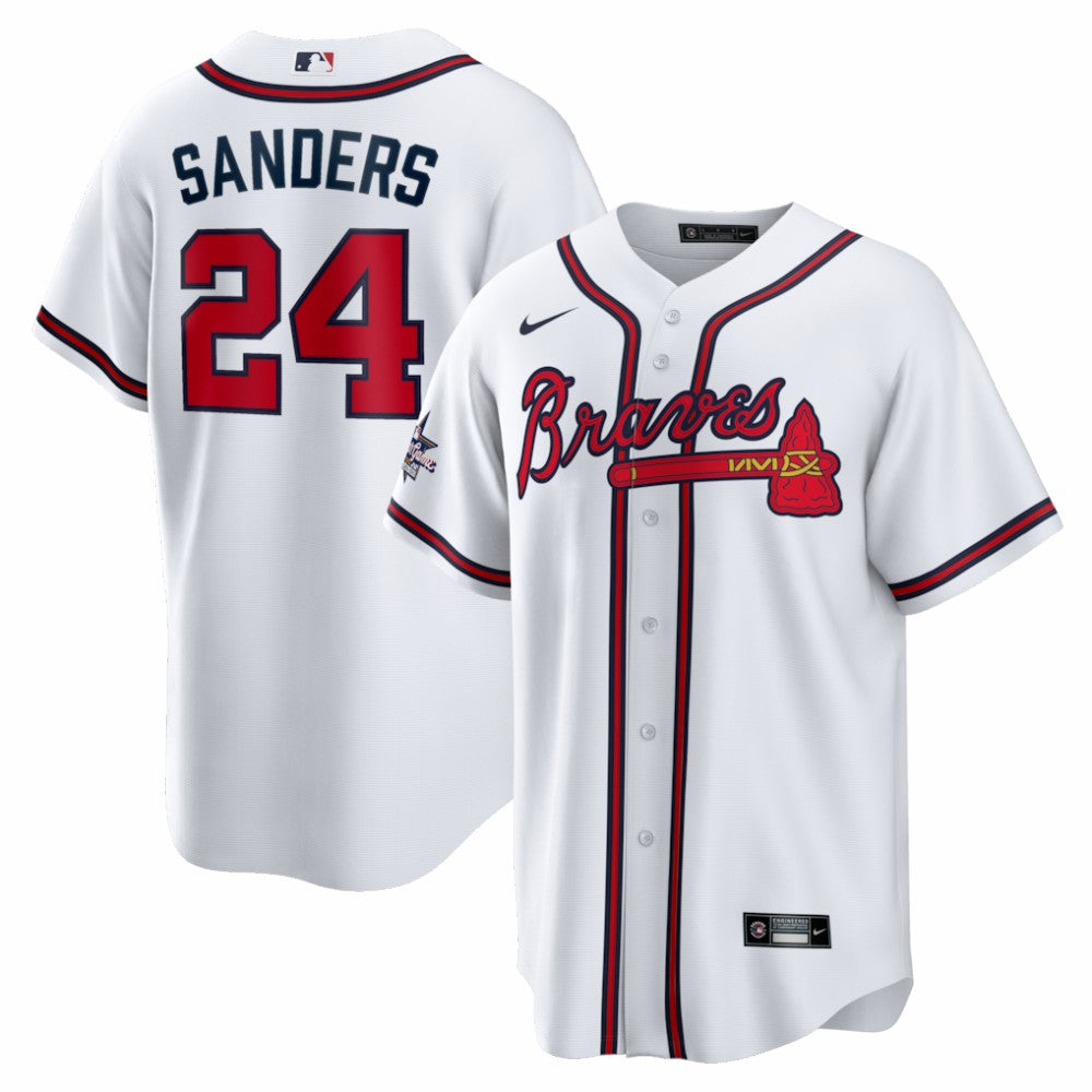 Deion Sanders Atlanta Braves Home Retired Player Replica Jersey - White