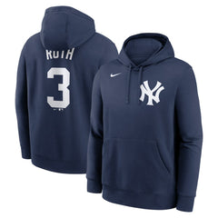 Babe Ruth New York Yankees Retired Player Name & Number Club Pullover Hoodie Navy | Nike