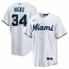 Liam Hicks Miami Marlins Home Replica Jersey White | Nike