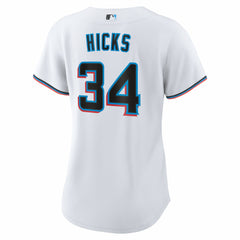 Liam Hicks Miami Marlins Women's Home Replica Jersey - White