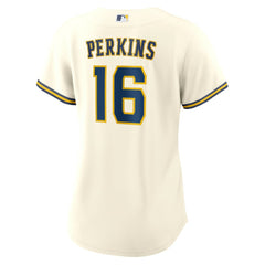 Blake Perkins Milwaukee Brewers Women's Home Replica Jersey - Cream