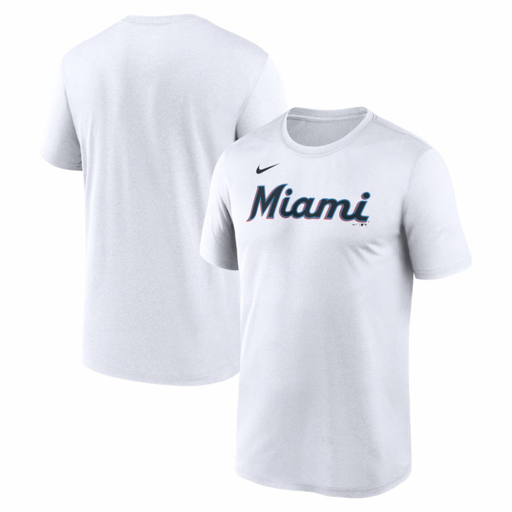Miami Marlins New Legend Wordmark Dri-FIT T-Shirt White | Nike