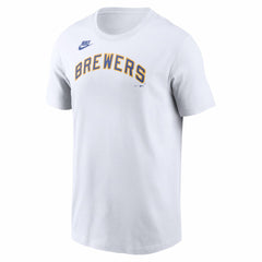 Milwaukee Brewers Cooperstown Collection Wordmark T-Shirt White | Nike