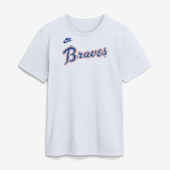 Atlanta Braves Cooperstown Collection Wordmark T-Shirt White | Nike