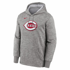 Cincinnati Reds Primary Logo Therma Hoodie Heather Gray | Nike