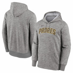 San Diego Padres Primary Wordmark Therma Hoodie Heather Gray | Nike