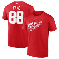 Patrick Kane Detroit Red Wings Fanatics Authentic Stack Name & Number T-Shirt Red
