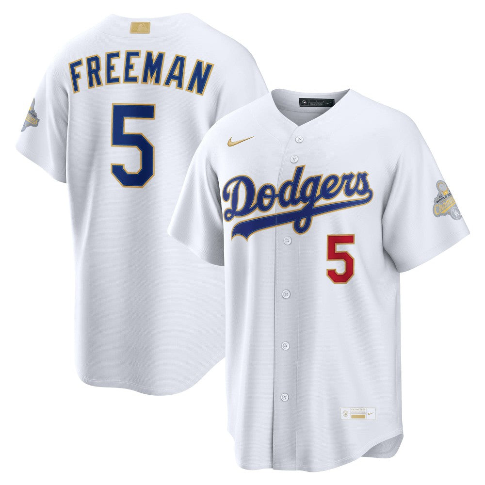 Freddie Freeman Los Angeles Dodgers 2026 Gold Collection Stadium Jersey - White