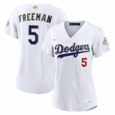 Freddie Freeman Los Angeles Dodgers Women's 2026 Gold Collection Stadium Jersey - White