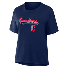 Cleveland Guardians Women's Lockup Legacy T-Shirt Navy