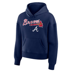 Atlanta Braves Women's Lockup Legacy Fleece Hoodie Navy