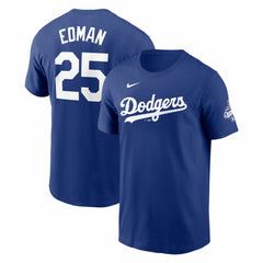 Tommy Edman Los Angeles Dodgers 2025 World Series Champions Name & Number T-Shirt Royal | Nike