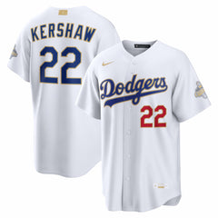 Clayton Kershaw Los Angeles Dodgers 2026 Gold Collection Stadium Jersey - White