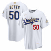 Mookie Betts Los Angeles Dodgers 2026 Gold Collection Stadium Jersey - White