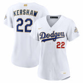 Clayton Kershaw Los Angeles Dodgers Women's 2026 Gold Collection Stadium Jersey - White