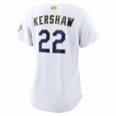 Clayton Kershaw Los Angeles Dodgers Women's 2026 Gold Collection Stadium Jersey - White