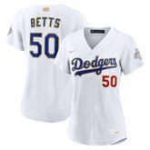 Mookie Betts Los Angeles Dodgers Women's 2026 Gold Collection Stadium Jersey - White