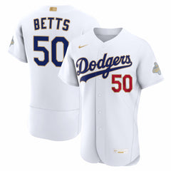 Mookie Betts Los Angeles Dodgers 2026 Gold Collection Authentic Jersey - White