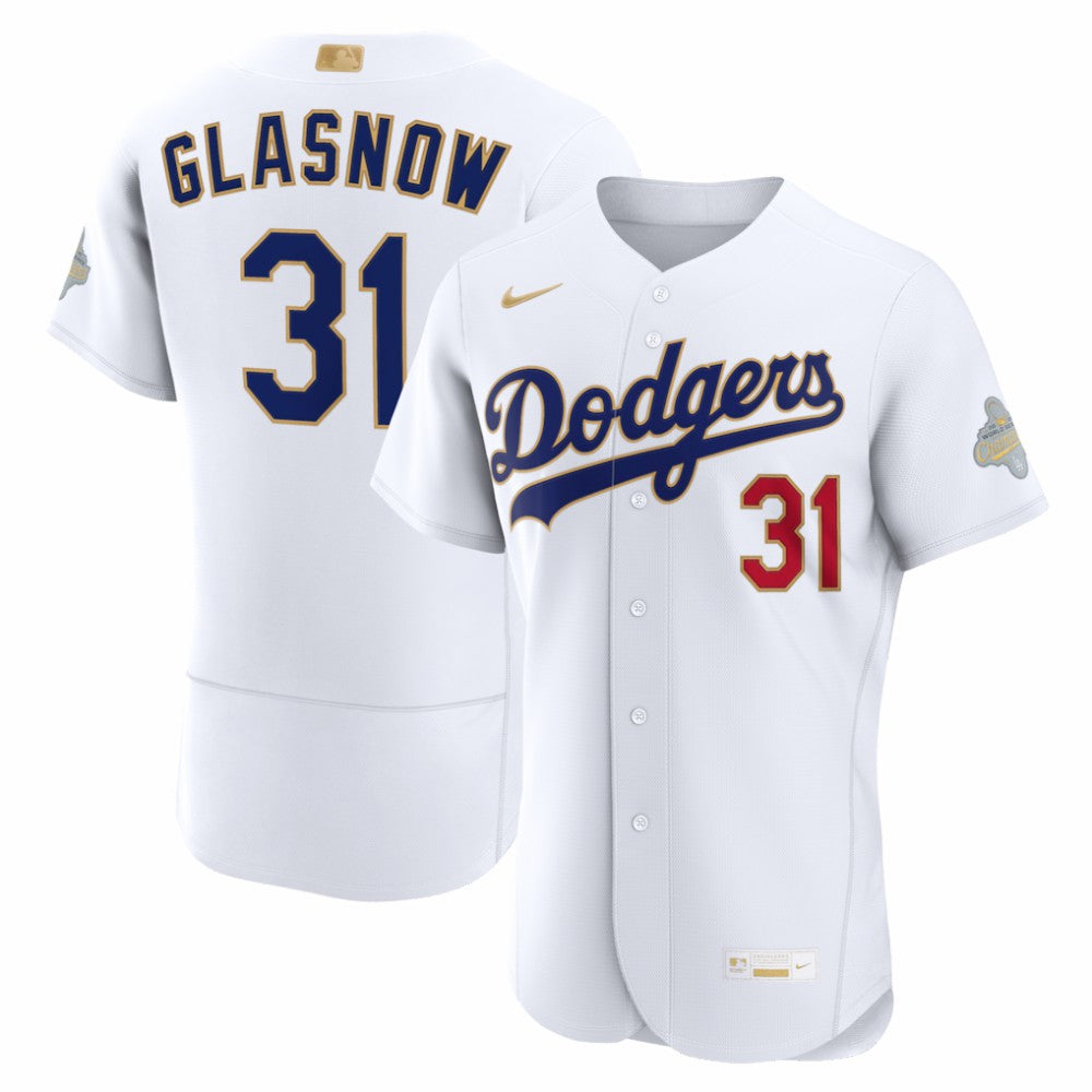 Tyler Glasnow Los Angeles Dodgers 2026 Gold Collection Authentic Jersey White | Nike