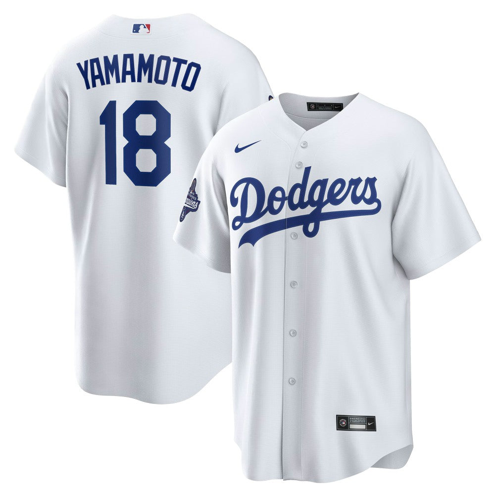 Yoshinobu Yamamoto Los Angeles Dodgers 2025 World Series Champions Home Replica Jersey - White