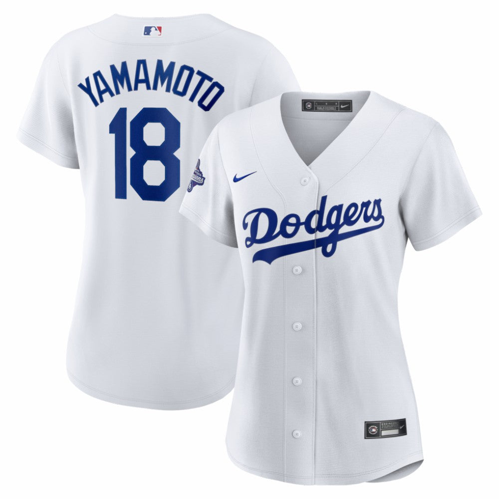 Yoshinobu Yamamoto Los Angeles Dodgers Women's 2025 World Series Champions Home Replica Jersey - White