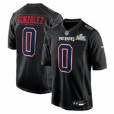 Christian Gonzalez New England Patriots Super Bowl LX Patch Carbon Fashion Game Jersey - Black