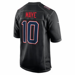 Drake Maye New England Patriots Super Bowl LX Patch Carbon Fashion Game Jersey - Black