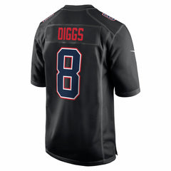 Stefon Diggs New England Patriots Super Bowl LX Patch Carbon Fashion Game Jersey - Black