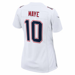 Drake Maye New England Patriots Women's Super Bowl LX Patch Tundra Fashion Game Jersey - White