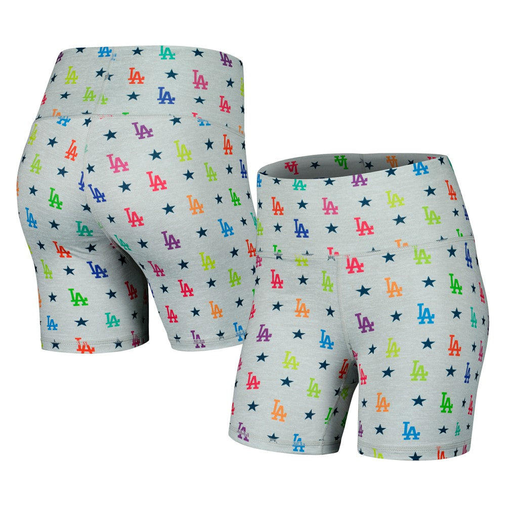Los Angeles Dodgers Terez Women's TLC Rainbow Shorts Gray