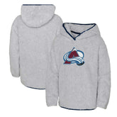 Colorado Avalanche Girls Youth Ultimate Teddy Fleece Pullover Hoodie Heather Gray