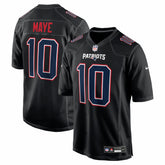 Drake Maye New England Patriots Fashion Game Jersey - Carbon Black